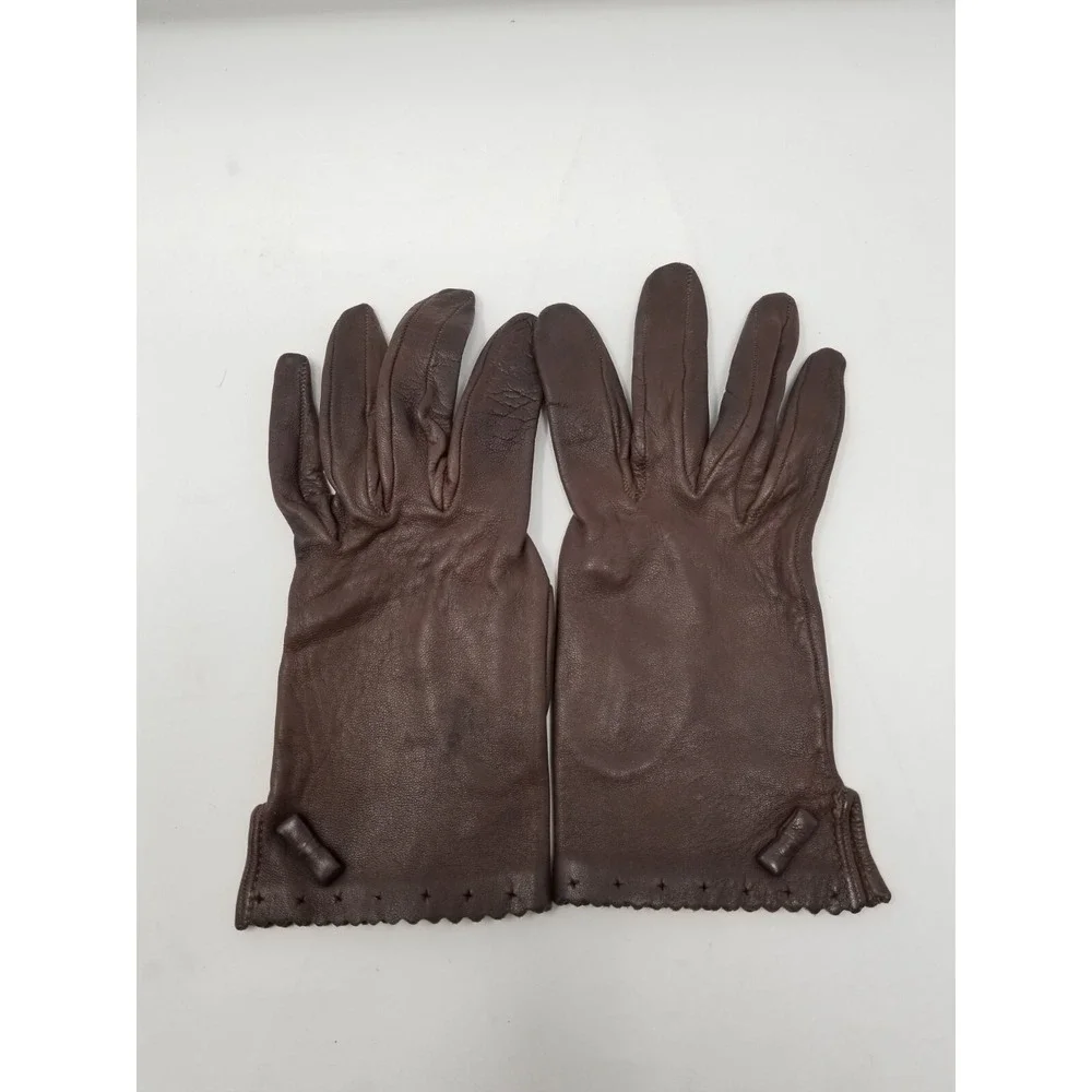 Vintage Unbranded Brown Driving Gloves - Sz Medium/Large See Pics